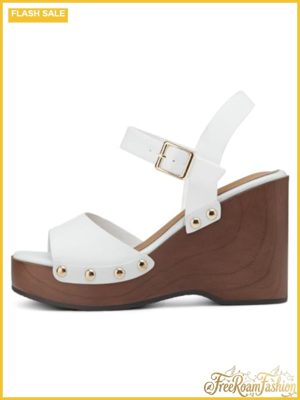 TEMOFON Women's Wedge Sandals Faux Leather Platform Dressy Summer Shoes